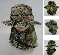 Floppy Boonie Hat [Hardwood Camo] Snap-Up Face & Neck Cover